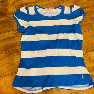 JUICY COUTURE PUFF SLEEVED NAUTICAL SHIRT LARGE